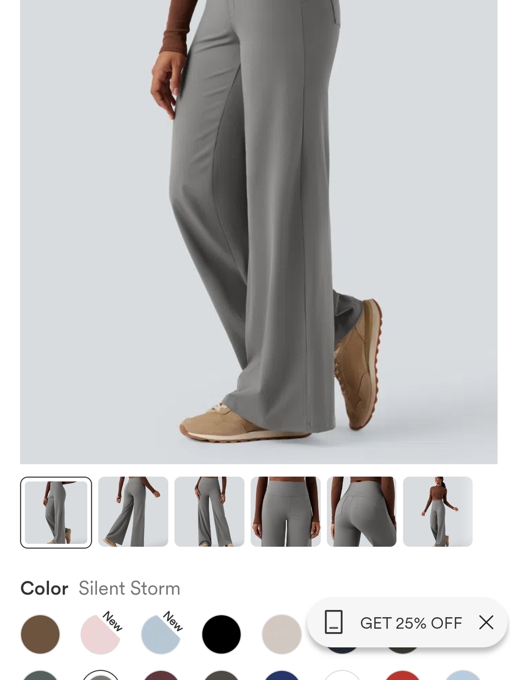 HALARA Wide-Leg Ponte Pants in Silent Storm Gray